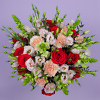 Букет с эустомами, доставка цветов в Вильнюсе Beatričės Gėlių Namai