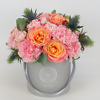 Цветочная коробка Pink Corale, доставка цветов и букетов в Вильнюсе Beatričės Gėlių Namai