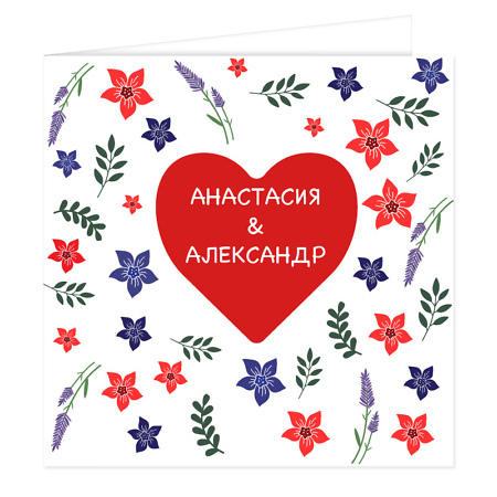 Персонализированная открытка Red Heart и доставка цветов в Вильнюсе Beatričės Gėlių Namai
