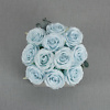 Preserved floral arrangement with light blue roses