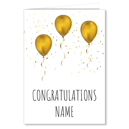 Golden Balloons Congratulations Card