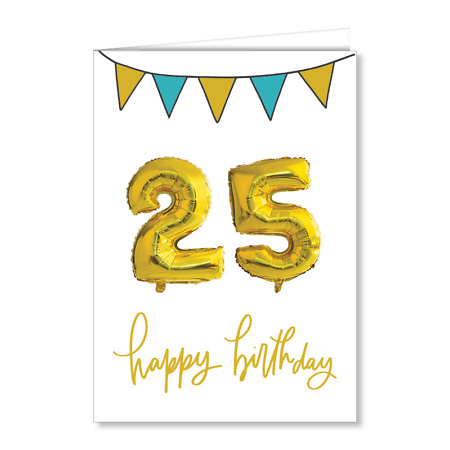 Golden Numbers Birthday Greeting Card